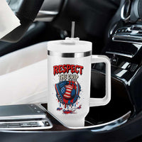Respect The Drip Tumbler With Handle Patriotic Baseball USA Sports Lover