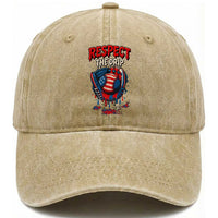 Respect The Drip Washed Cotton Baseball Cap Patriotic Baseball USA Sports Lover