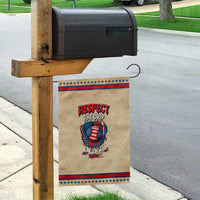 Respect The Drip Garden Flag Patriotic Baseball USA Sports Lover