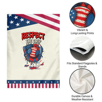Respect The Drip Garden Flag Patriotic Baseball USA Sports Lover