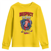 Respect The Drip Youth Sweatshirt Patriotic Baseball USA Sports Lover - Wonder Print Shop