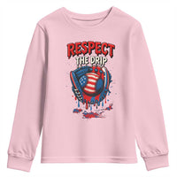 Respect The Drip Youth Sweatshirt Patriotic Baseball USA Sports Lover - Wonder Print Shop