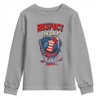 Respect The Drip Youth Sweatshirt Patriotic Baseball USA Sports Lover - Wonder Print Shop