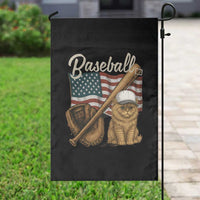 Funny Baseball Cat Lover Garden Flag Patriotic USA Sports Lover - Wonder Print Shop
