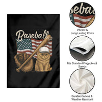 Funny Baseball Cat Lover Garden Flag Patriotic USA Sports Lover - Wonder Print Shop