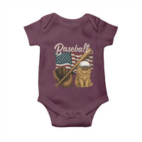 Funny Baseball Cat Lover Baby Onesie Patriotic USA Sports Lover - Wonder Print Shop