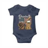 Funny Baseball Cat Lover Baby Onesie Patriotic USA Sports Lover - Wonder Print Shop