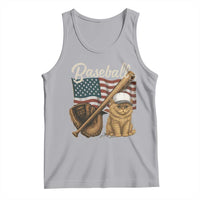 Funny Baseball Cat Lover Tank Top Patriotic USA Sports Lover - Wonder Print Shop