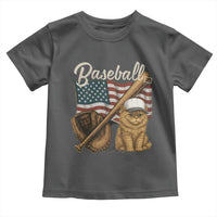 Funny Baseball Cat Lover Toddler T Shirt Patriotic USA Sports Lover - Wonder Print Shop