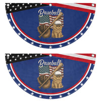 Funny Baseball Cat Lover Patriotic Fan Flag USA Sports Lover