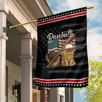 Funny Baseball Cat Lover Garden Flag Patriotic USA Sports Lover