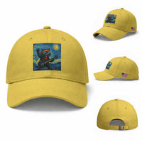Funny Rock And Roll Baseball Cap Cat Playing Guitar Starry Night Music Lover