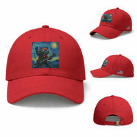 Funny Rock And Roll Baseball Cap Cat Playing Guitar Starry Night Music Lover