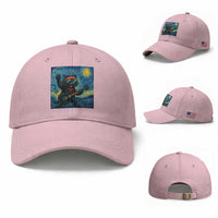 Funny Rock And Roll Baseball Cap Cat Playing Guitar Starry Night Music Lover
