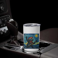 Funny Rock And Roll Tumbler Cup Cat Playing Guitar Starry Night Music Lover