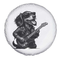 Rock And Roll Dachshund Spare Tire Cover Dog Playing Guitar Music Lover - Wonder Print Shop