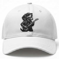 Rock And Roll Dachshund Baseball Cap Dog Playing Guitar Music Lover