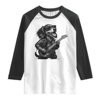 Rock And Roll Dachshund Raglan Shirt Dog Playing Guitar Music Lover - Wonder Print Shop