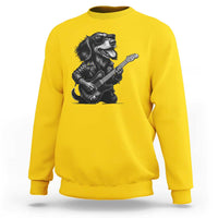 Rock And Roll Dachshund Sweatshirt Dog Playing Guitar Music Lover - Wonder Print Shop