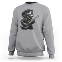 Rock And Roll Dachshund Sweatshirt Dog Playing Guitar Music Lover - Wonder Print Shop