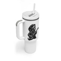 Rock And Roll Dachshund Tumbler With Handle Dog Playing Guitar Music Lover