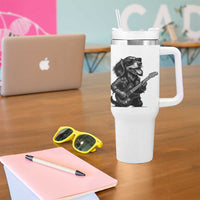 Rock And Roll Dachshund Tumbler With Handle Dog Playing Guitar Music Lover