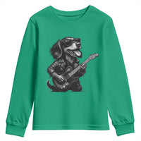 Rock And Roll Dachshund Youth Sweatshirt Dog Playing Guitar Music Lover - Wonder Print Shop