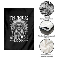 Vintage Native Warrior Skull Garden Flag Im Not As White As I Look