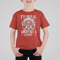 Vintage Native Warrior Skull T Shirt For Kid Im Not As White As I Look