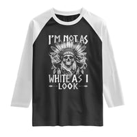 Vintage Native Warrior Skull Raglan Shirt Im Not As White As I Look