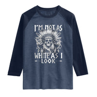 Vintage Native Warrior Skull Raglan Shirt Im Not As White As I Look