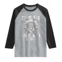 Vintage Native Warrior Skull Raglan Shirt Im Not As White As I Look