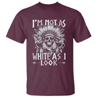 Vintage Native Warrior Skull T Shirt Im Not As White As I Look