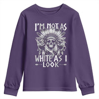 Vintage Native Warrior Skull Youth Sweatshirt Im Not As White As I Look