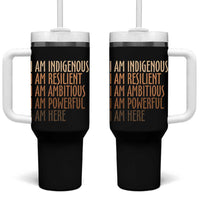 Indigenous Peoples Day Gifts Tumbler With Handle Resilient Ambitious Powerful Here