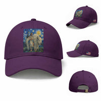 White Buffalo Woman Baseball Cap North American Native Legends Starry Night Inspired Art