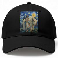White Buffalo Woman Baseball Cap North American Native Legends Starry Night Inspired Art
