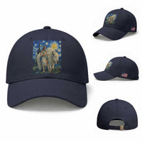 White Buffalo Woman Baseball Cap North American Native Legends Starry Night Inspired Art