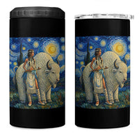 White Buffalo Woman 4 in 1 Can Cooler Tumbler North American Native Legends Starry Night Inspired Art