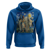 White Buffalo Woman Hoodie North American Native Legends Starry Night Inspired Art