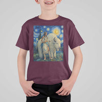 White Buffalo Woman T Shirt For Kid North American Native Legends Starry Night Inspired Art
