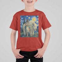 White Buffalo Woman T Shirt For Kid North American Native Legends Starry Night Inspired Art