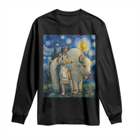 White Buffalo Woman Long Sleeve Shirt North American Native Legends Starry Night Inspired Art