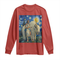 White Buffalo Woman Long Sleeve Shirt North American Native Legends Starry Night Inspired Art