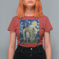 White Buffalo Woman T Shirt For Women North American Native Legends Starry Night Inspired Art