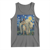White Buffalo Woman Tank Top North American Native Legends Starry Night Inspired Art