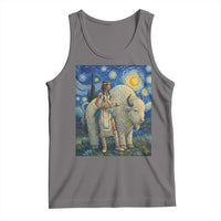 White Buffalo Woman Tank Top North American Native Legends Starry Night Inspired Art