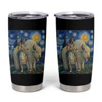 White Buffalo Woman Tumbler Cup North American Native Legends Starry Night Inspired Art