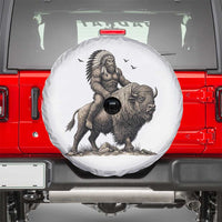 Funny Bigfoot Buffalo Rider Spare Tire Cover Native Inspired Heritage Graphic