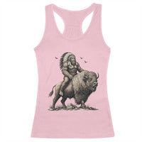 Funny Bigfoot Buffalo Rider Racerback Tank Top Native Inspired Heritage Graphic